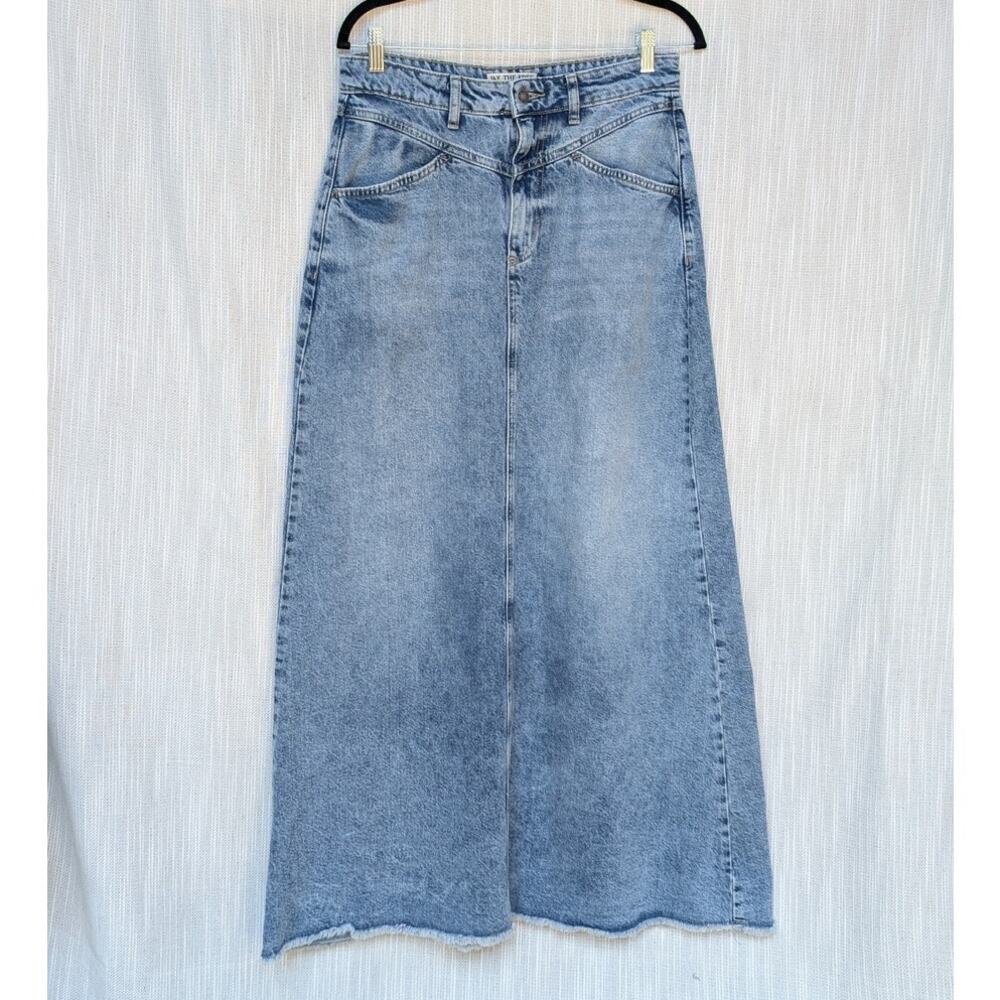 We The Free Light Blue Denim Maxi Skirt